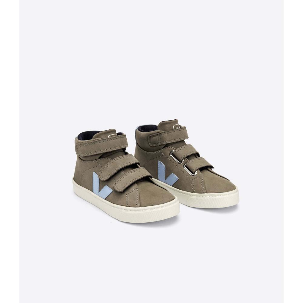 Grey Kids' Veja ESPLAR MID NUBUCK High Tops | AU 695ZUT